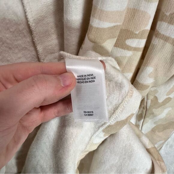 Lucky Brand Open Front Sweater Cardigan - Cream / White Camo, Women’s Size S - Picture 5 of 7